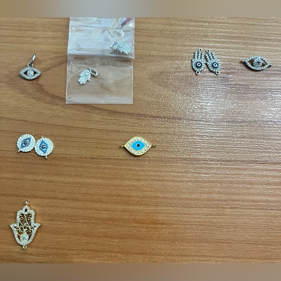 Qty 10 .925 Sterling Silver, Vermeil, Gold Filled & CZ pendant charm connectors - Picture 3 of 16